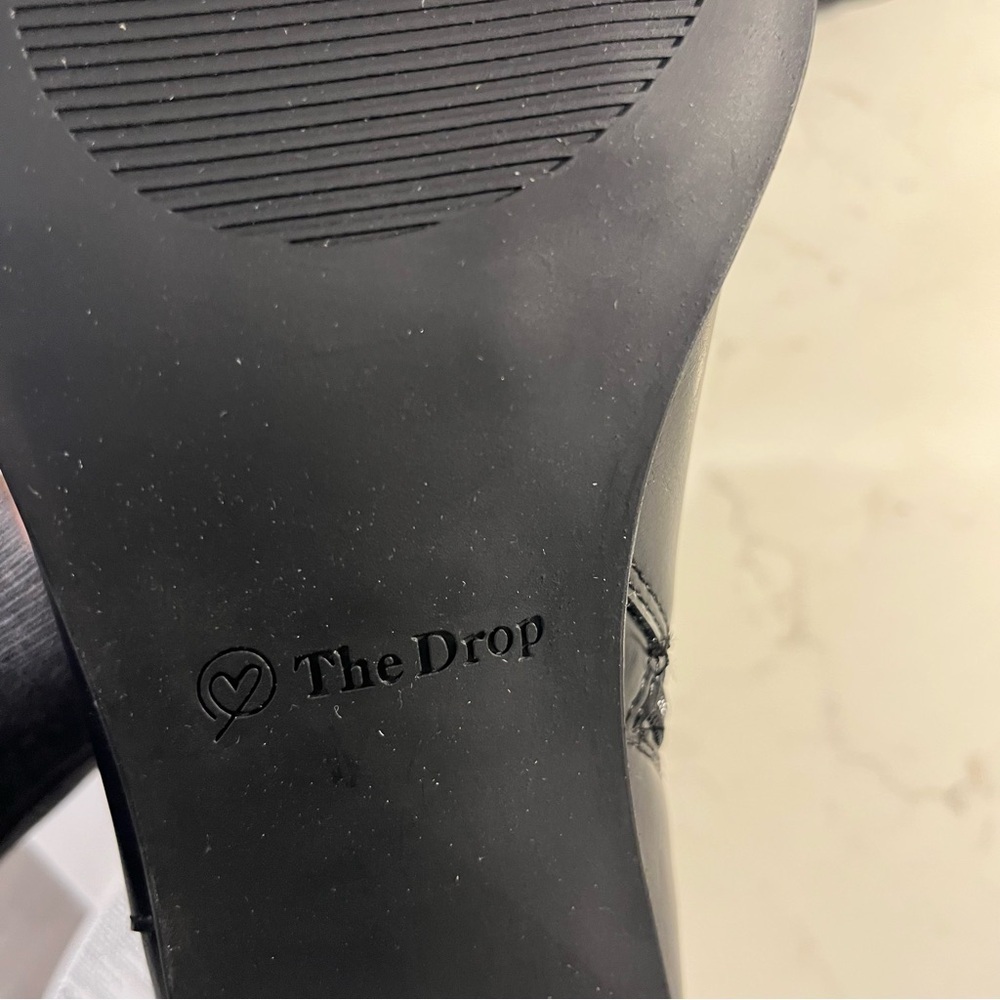The Drop Black Faux Leather Ibita Ankle Boots 10 - Picture 13 of 13